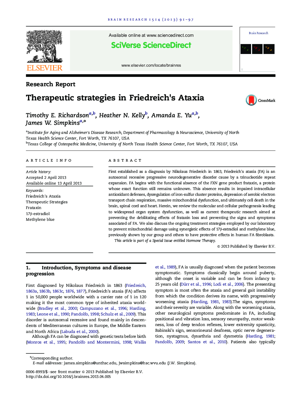 Therapeutic strategies in Friedreich's Ataxia