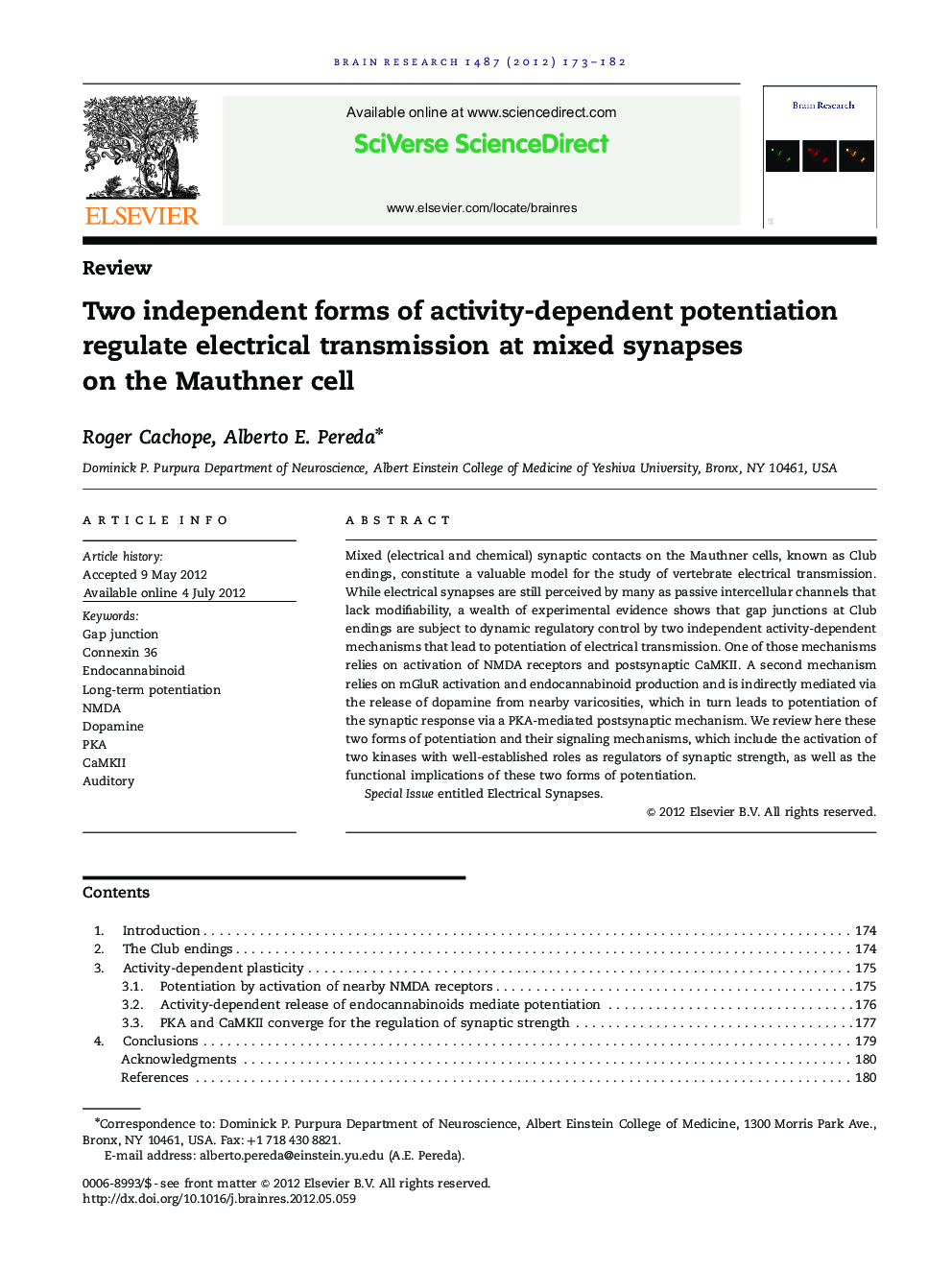 Two independent forms of activity-dependent potentiation regulate electrical transmission at mixed synapses on the Mauthner cell