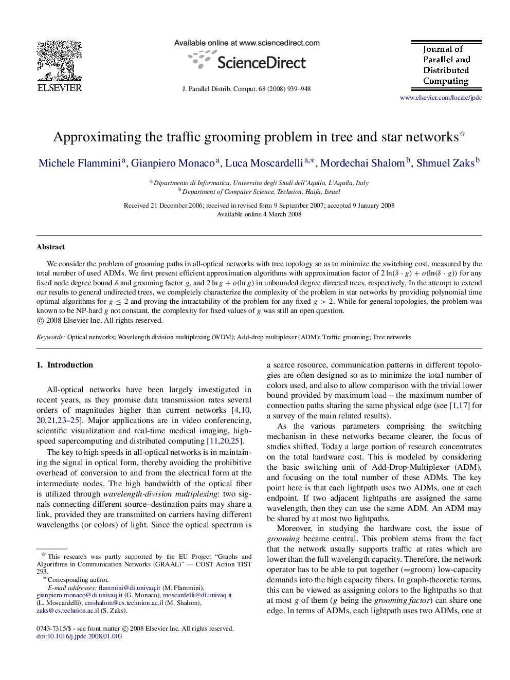 Approximating the traffic grooming problem in tree and star networks 