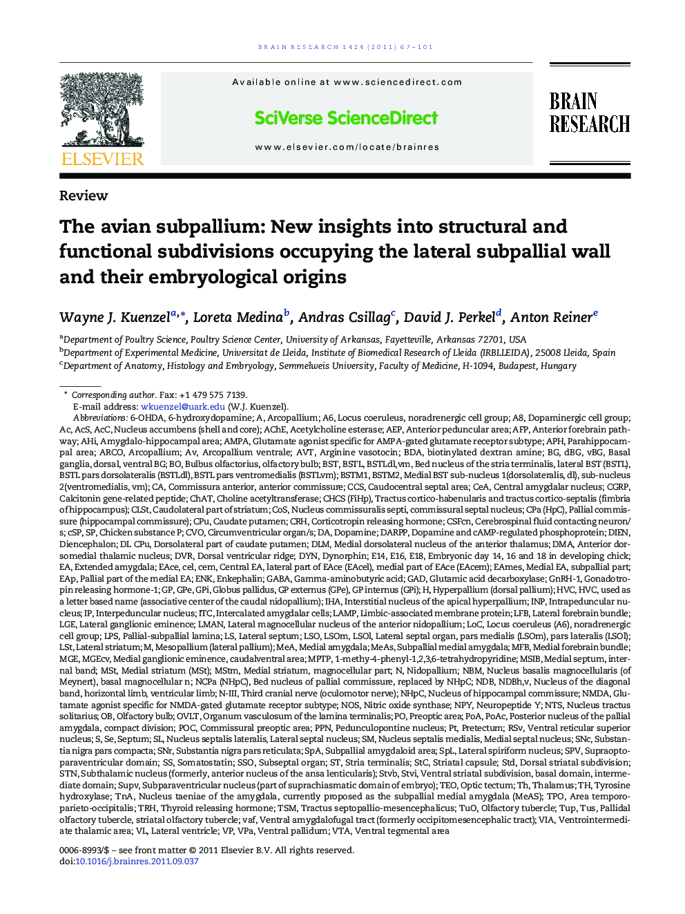The avian subpallium: New insights into structural and functional subdivisions occupying the lateral subpallial wall and their embryological origins