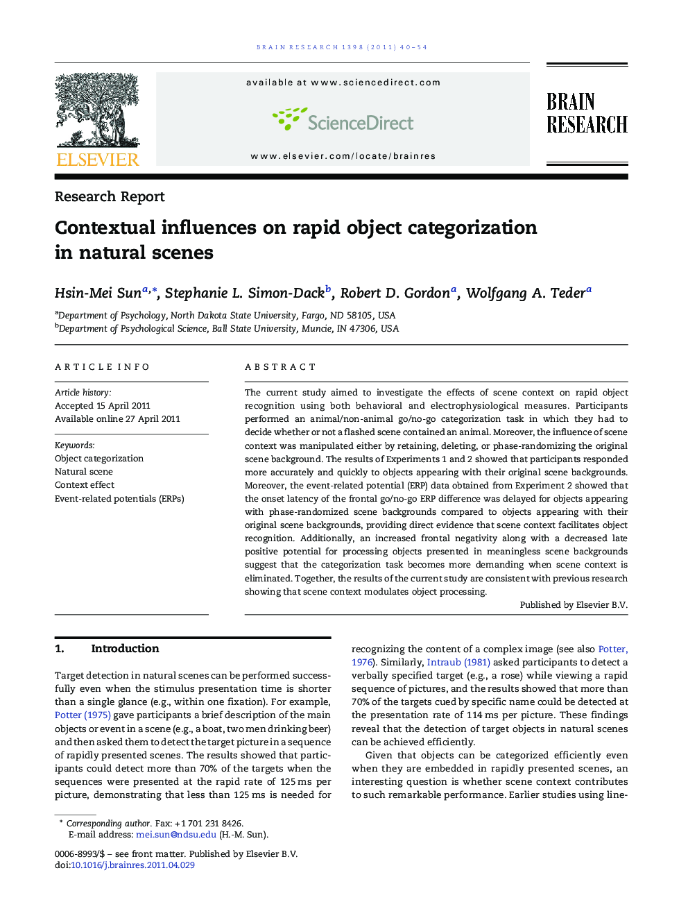 Contextual influences on rapid object categorization in natural scenes