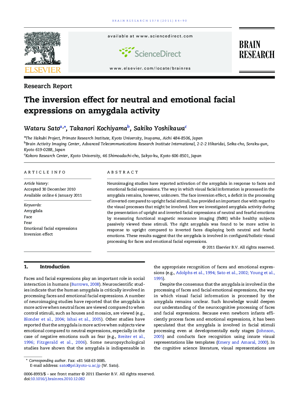 The inversion effect for neutral and emotional facial expressions on amygdala activity