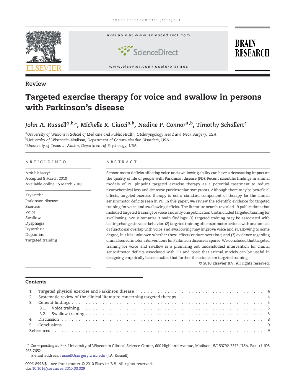 Targeted exercise therapy for voice and swallow in persons with Parkinson's disease