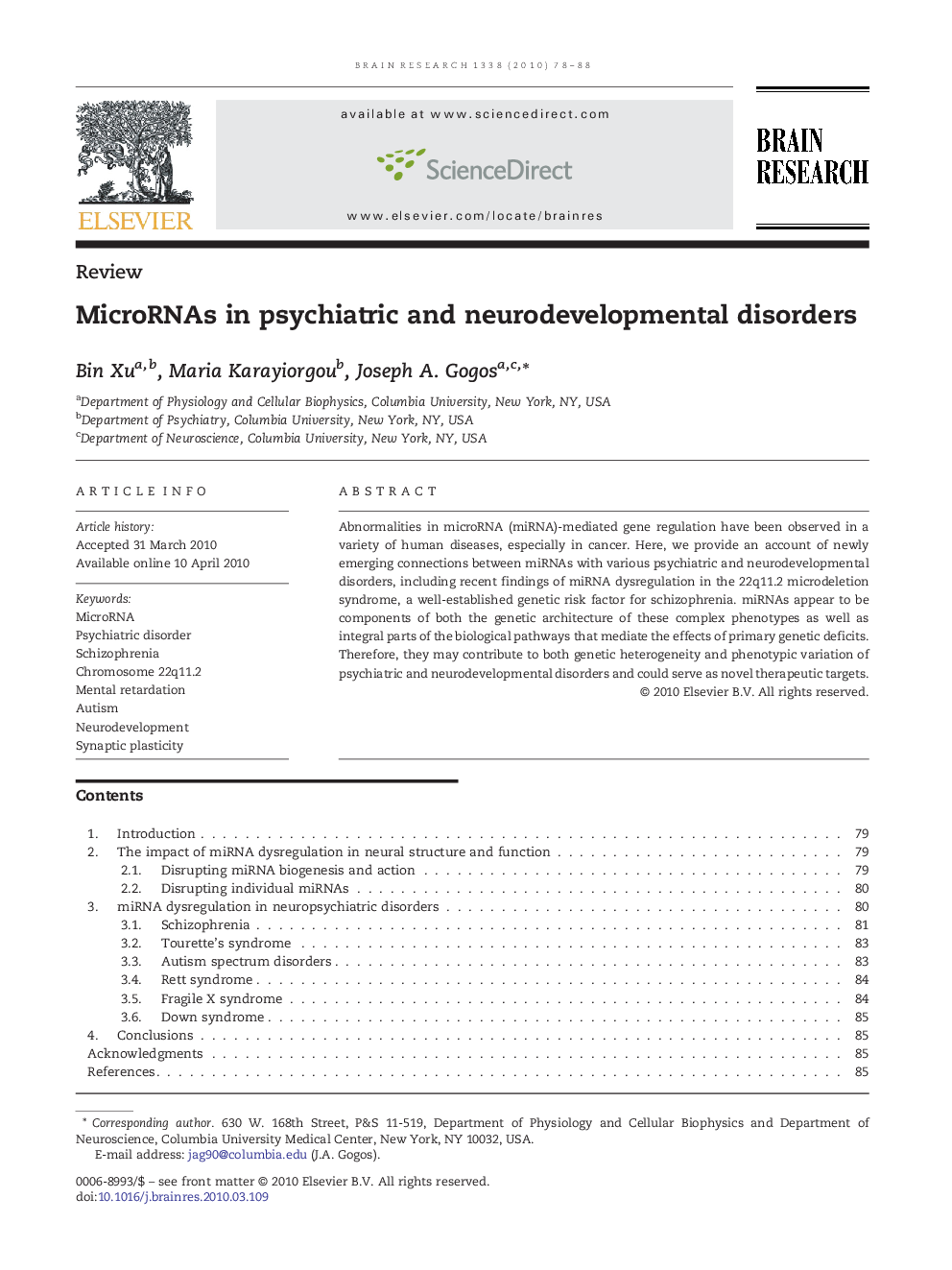 MicroRNAs in psychiatric and neurodevelopmental disorders