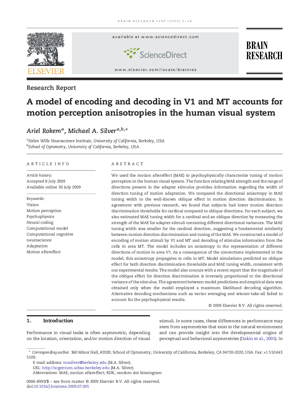 A model of encoding and decoding in V1 and MT accounts for motion perception anisotropies in the human visual system