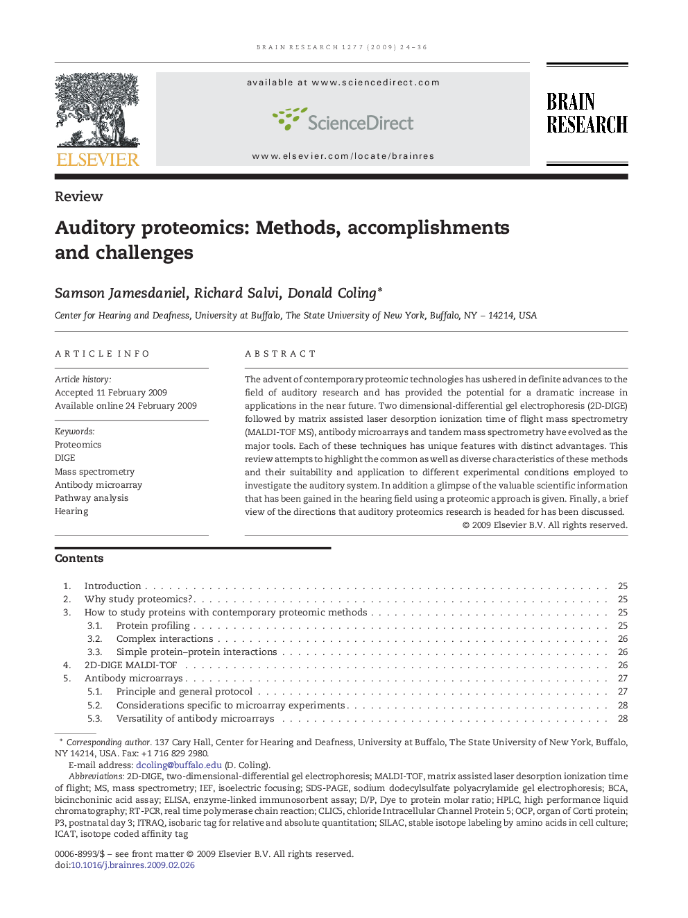 Auditory proteomics: Methods, accomplishments and challenges