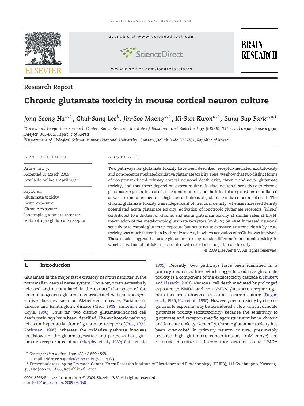 Chronic glutamate toxicity in mouse cortical neuron culture