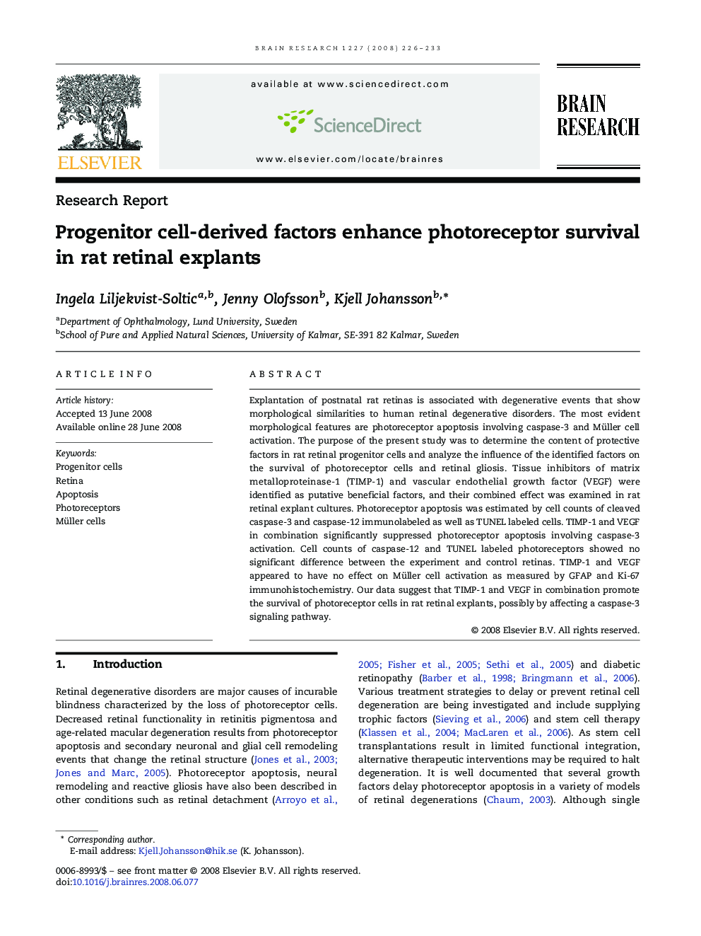 Progenitor cell-derived factors enhance photoreceptor survival in rat retinal explants