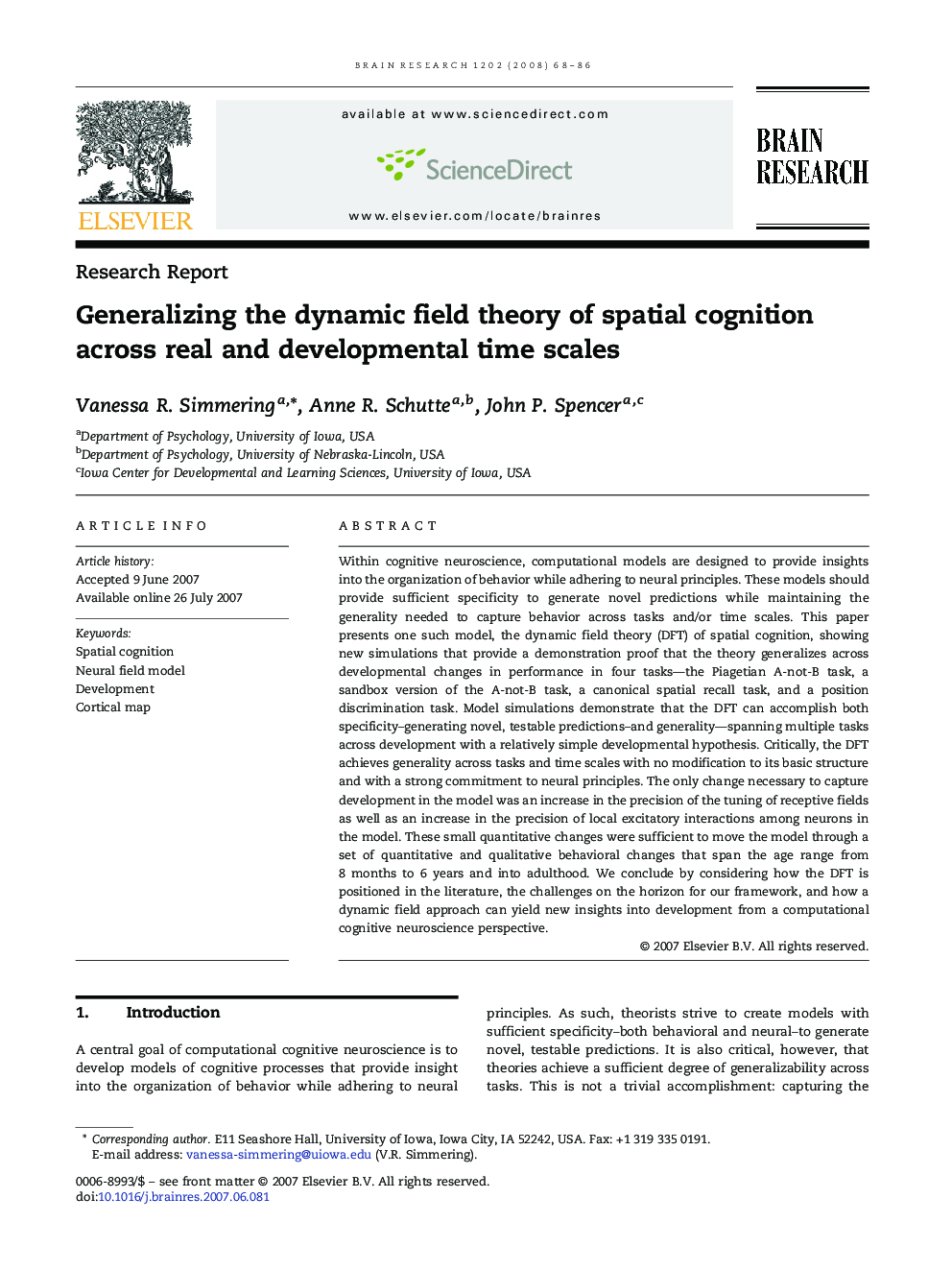 Generalizing the dynamic field theory of spatial cognition across real and developmental time scales