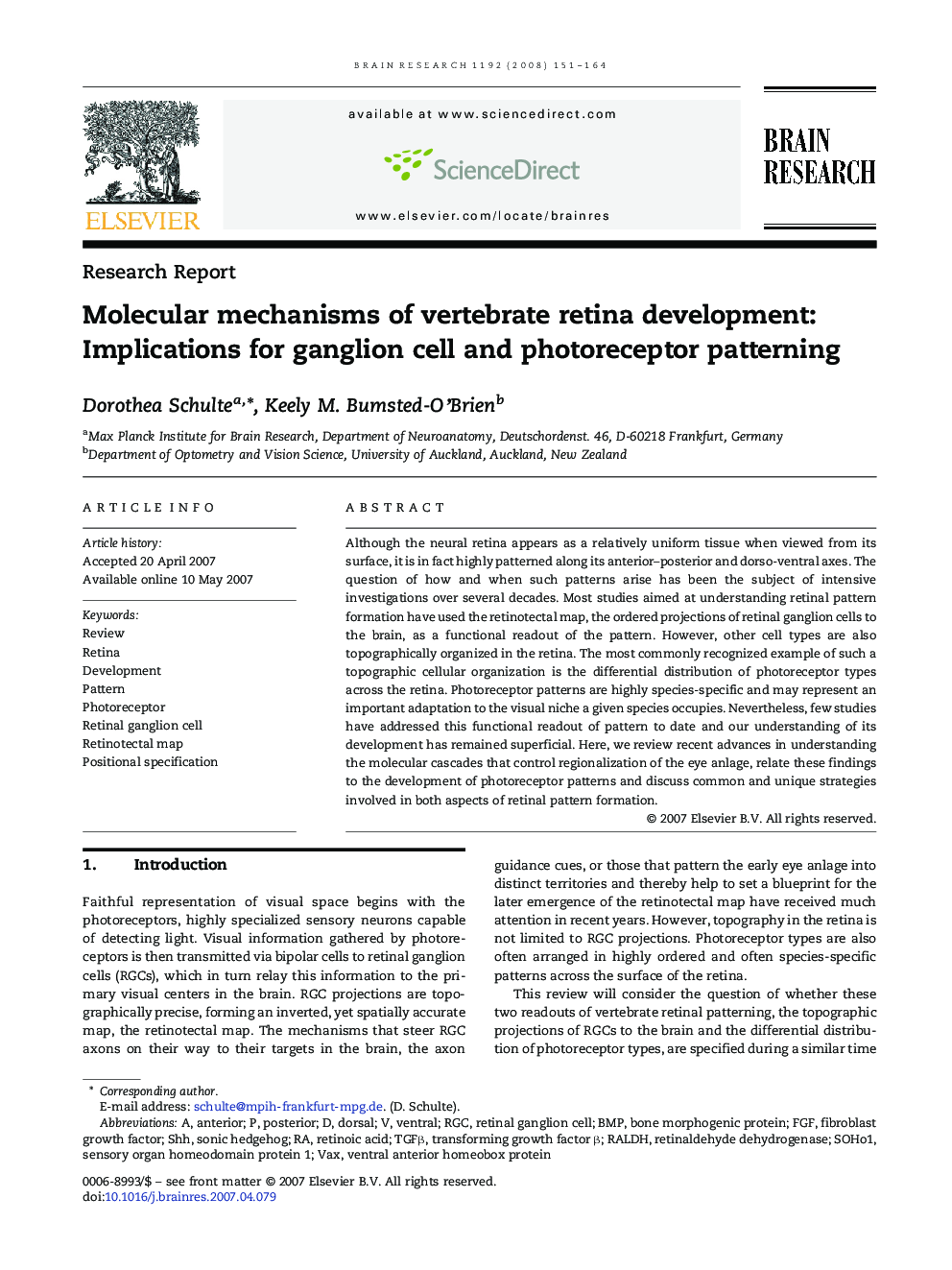 Molecular mechanisms of vertebrate retina development: Implications for ganglion cell and photoreceptor patterning