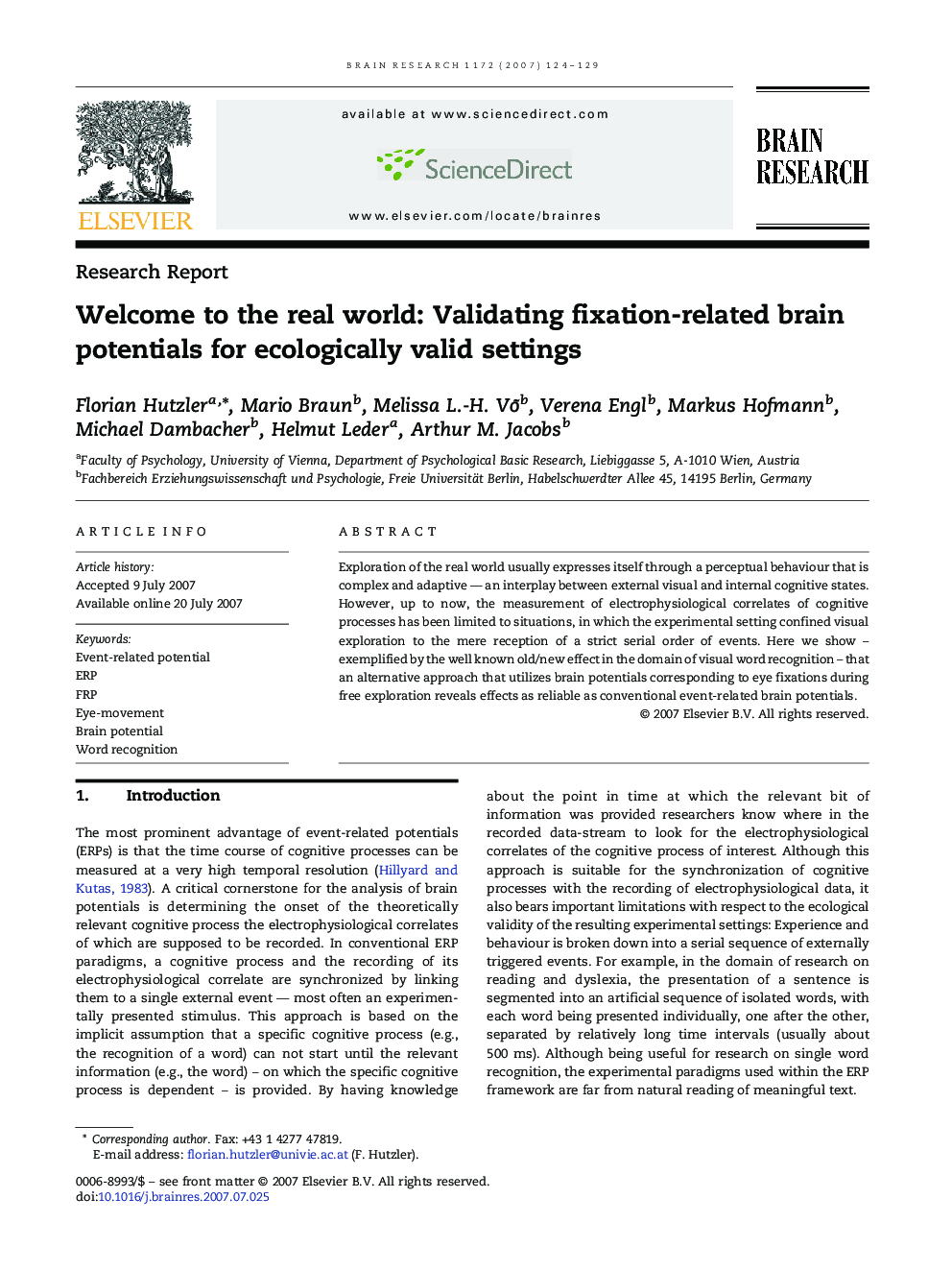 Welcome to the real world: Validating fixation-related brain potentials for ecologically valid settings