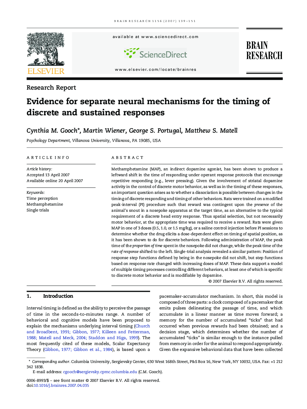 Evidence for separate neural mechanisms for the timing of discrete and sustained responses