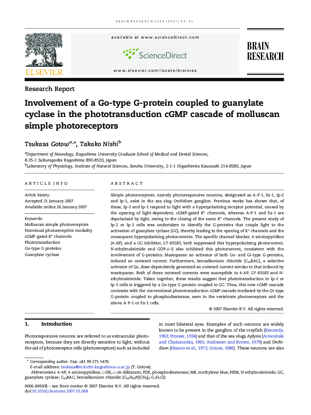 Involvement of a Go-type G-protein coupled to guanylate cyclase in the phototransduction cGMP cascade of molluscan simple photoreceptors