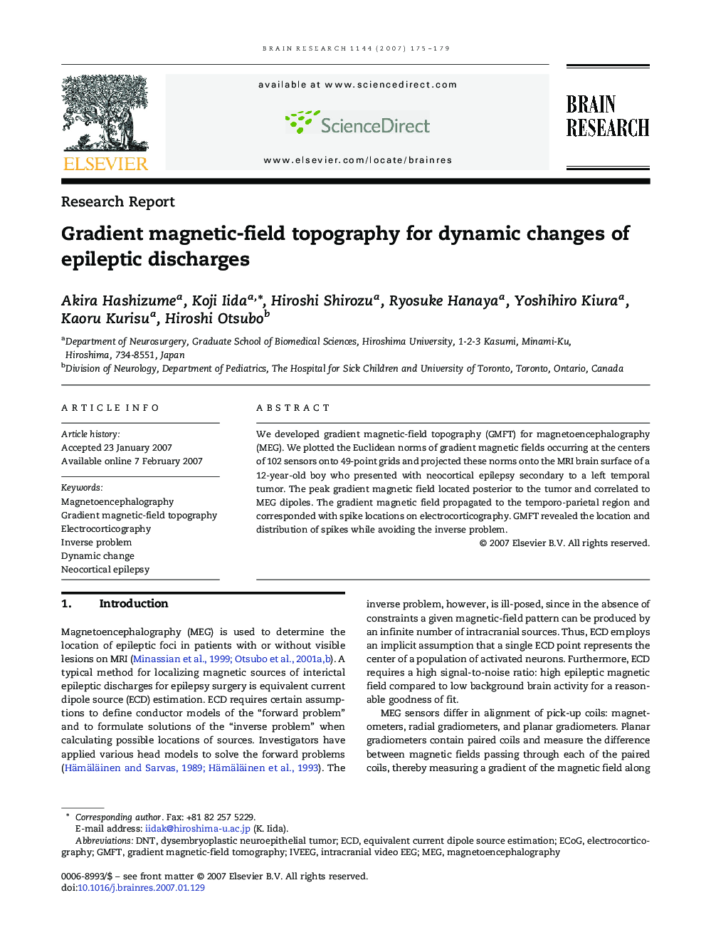 Gradient magnetic-field topography for dynamic changes of epileptic discharges