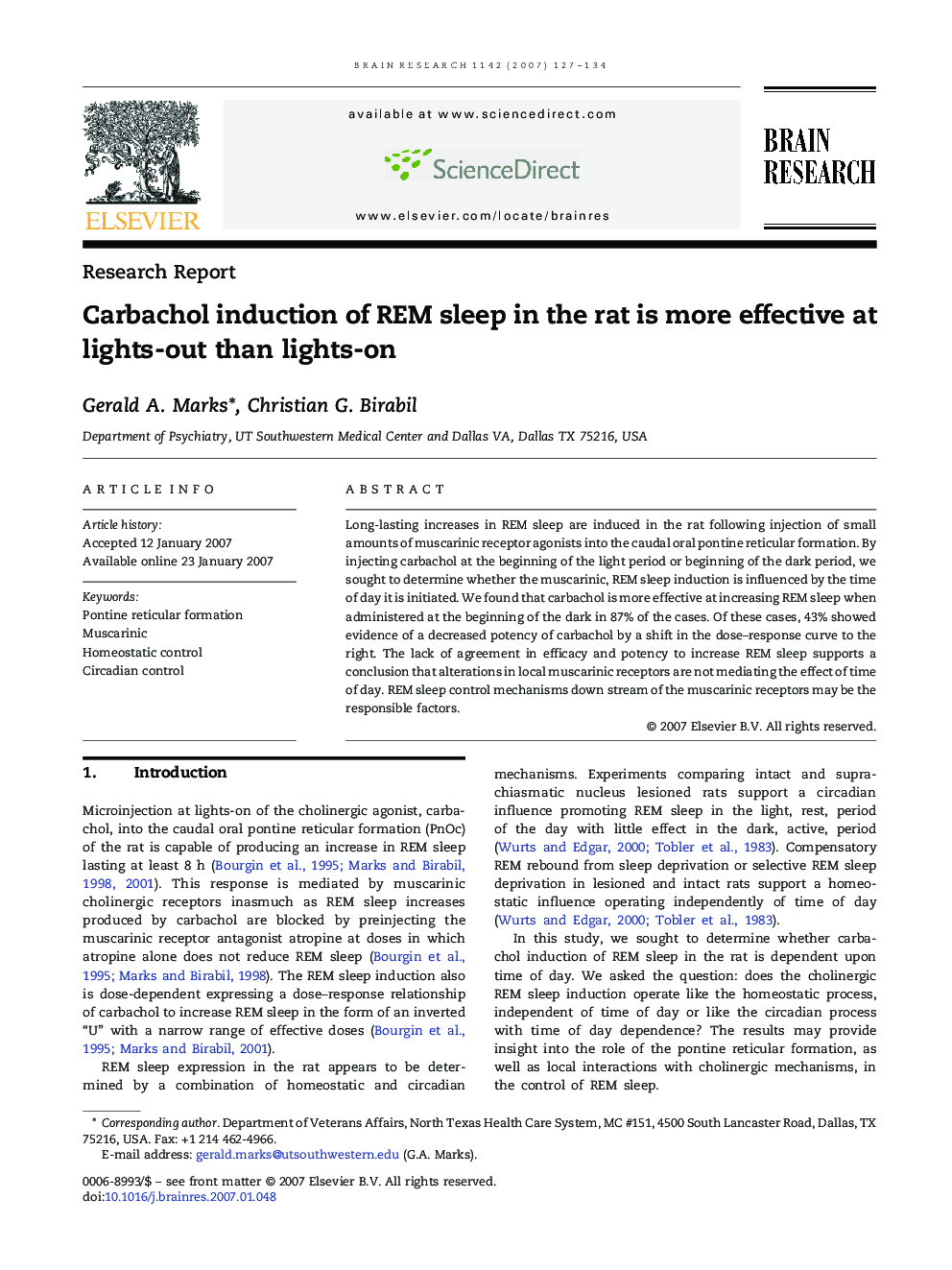 Carbachol induction of REM sleep in the rat is more effective at lights-out than lights-on