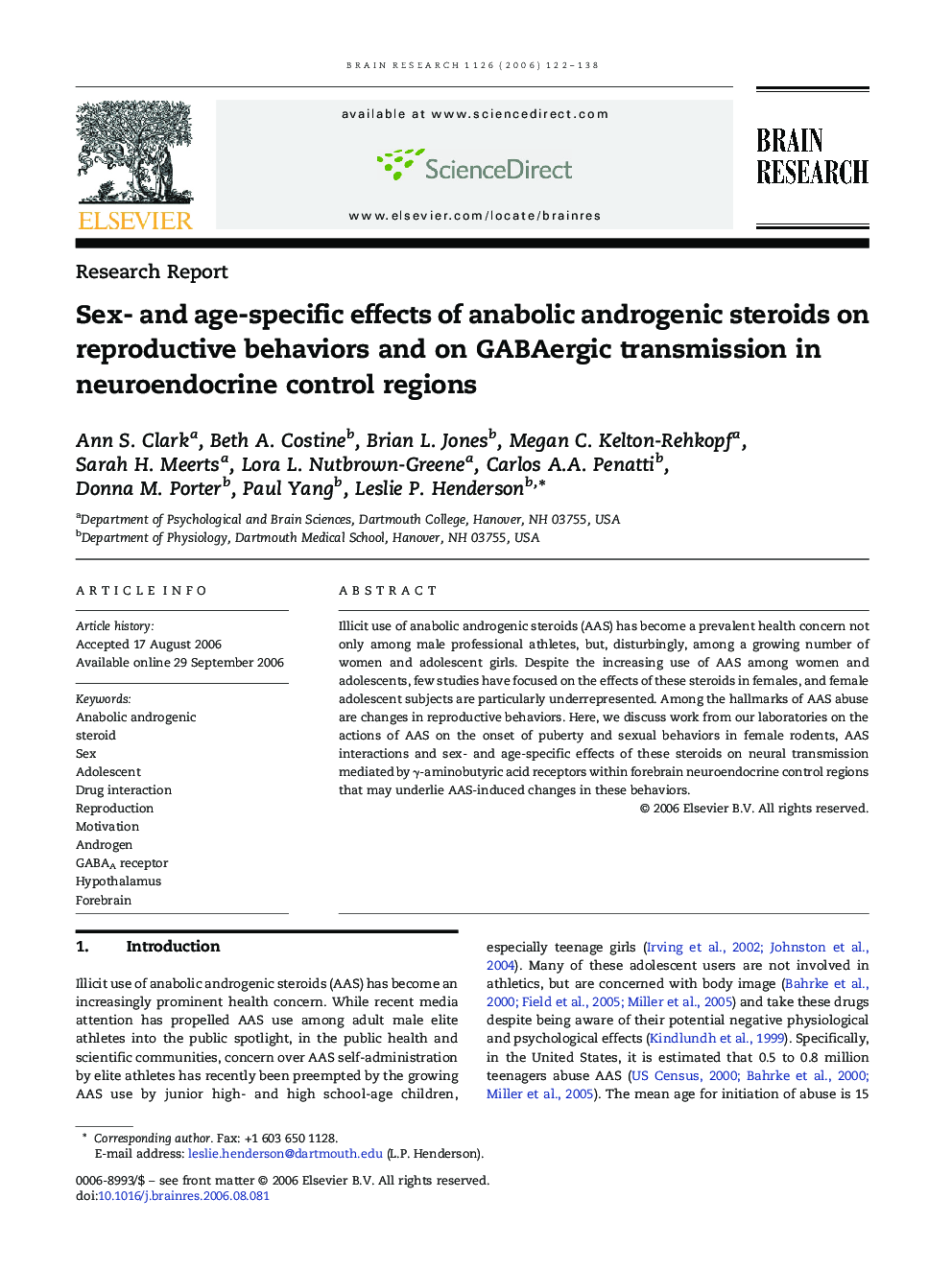 Sex- and age-specific effects of anabolic androgenic steroids on reproductive behaviors and on GABAergic transmission in neuroendocrine control regions