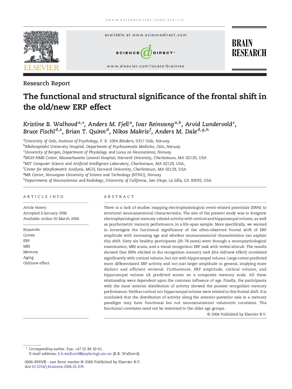 The functional and structural significance of the frontal shift in the old/new ERP effect