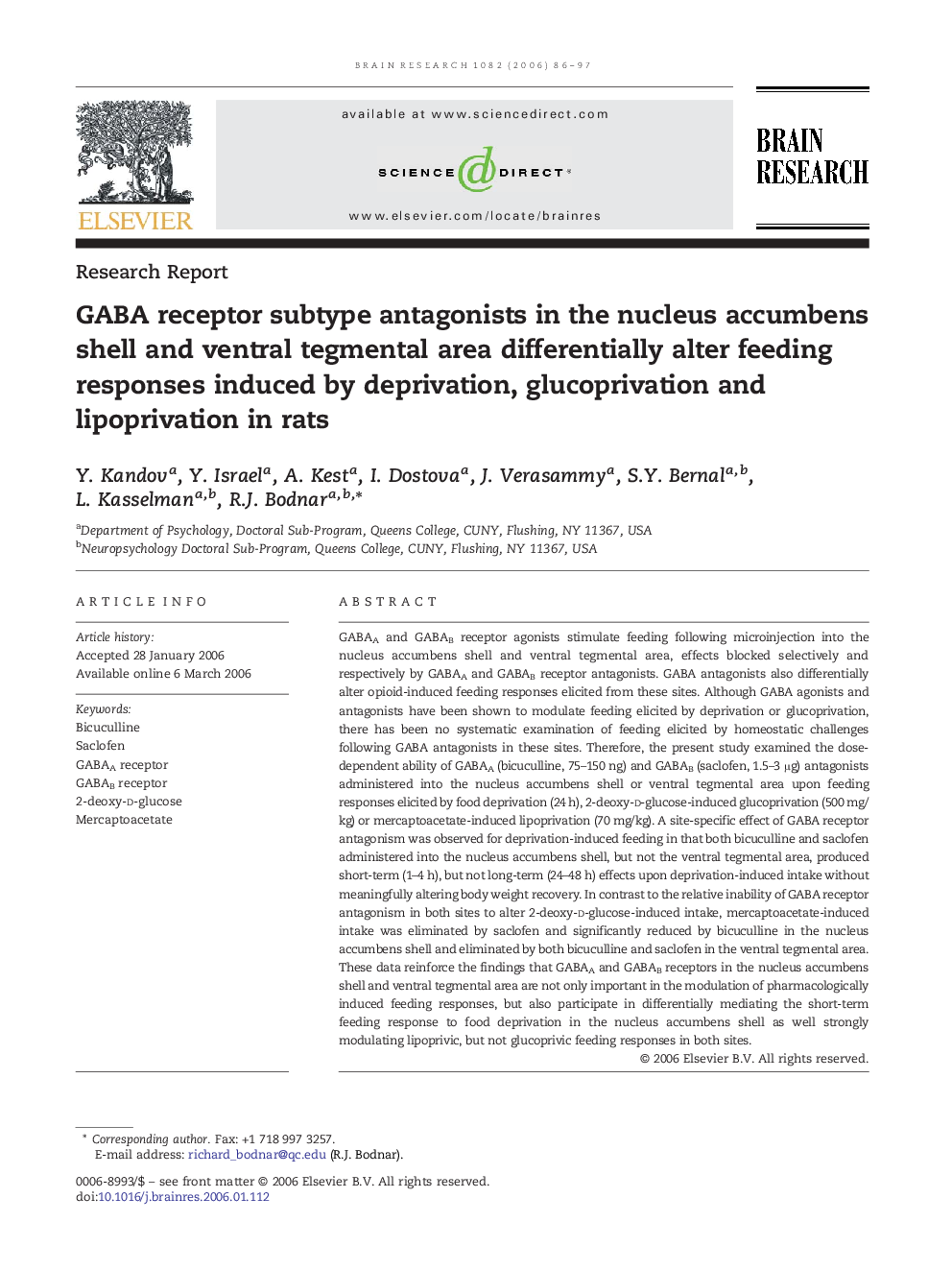 GABA receptor subtype antagonists in the nucleus accumbens shell and ventral tegmental area differentially alter feeding responses induced by deprivation, glucoprivation and lipoprivation in rats