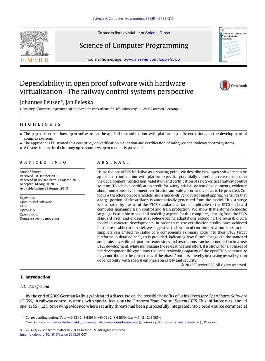 Dependability in open proof software with hardware virtualization—The railway control systems perspective