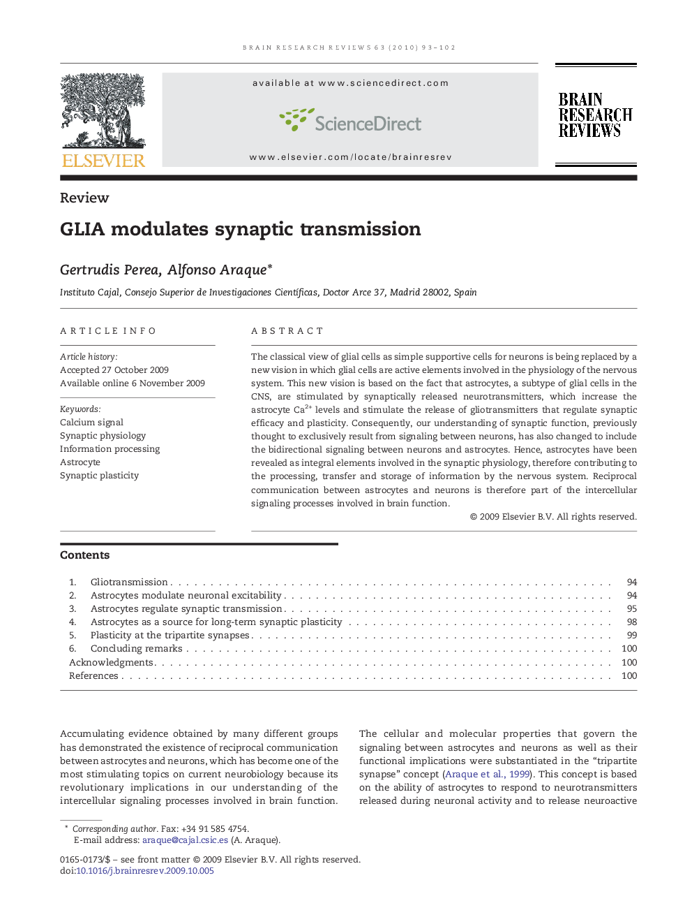 GLIA modulates synaptic transmission