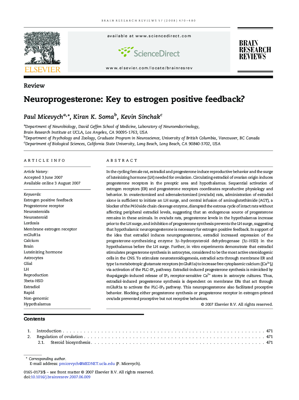 Neuroprogesterone: Key to estrogen positive feedback?