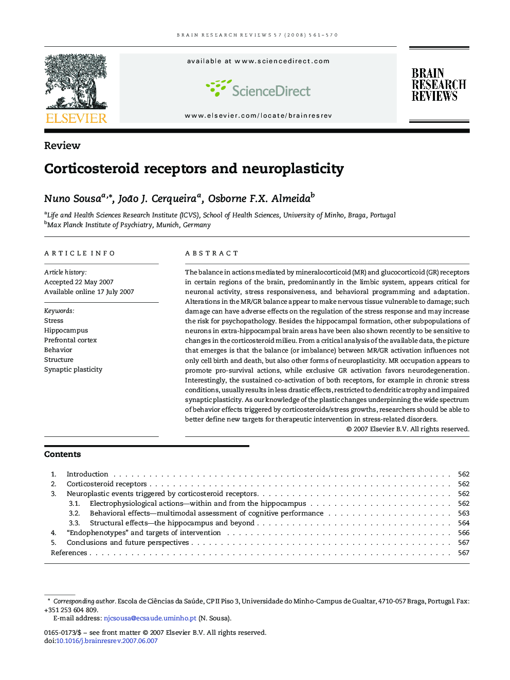 Corticosteroid receptors and neuroplasticity