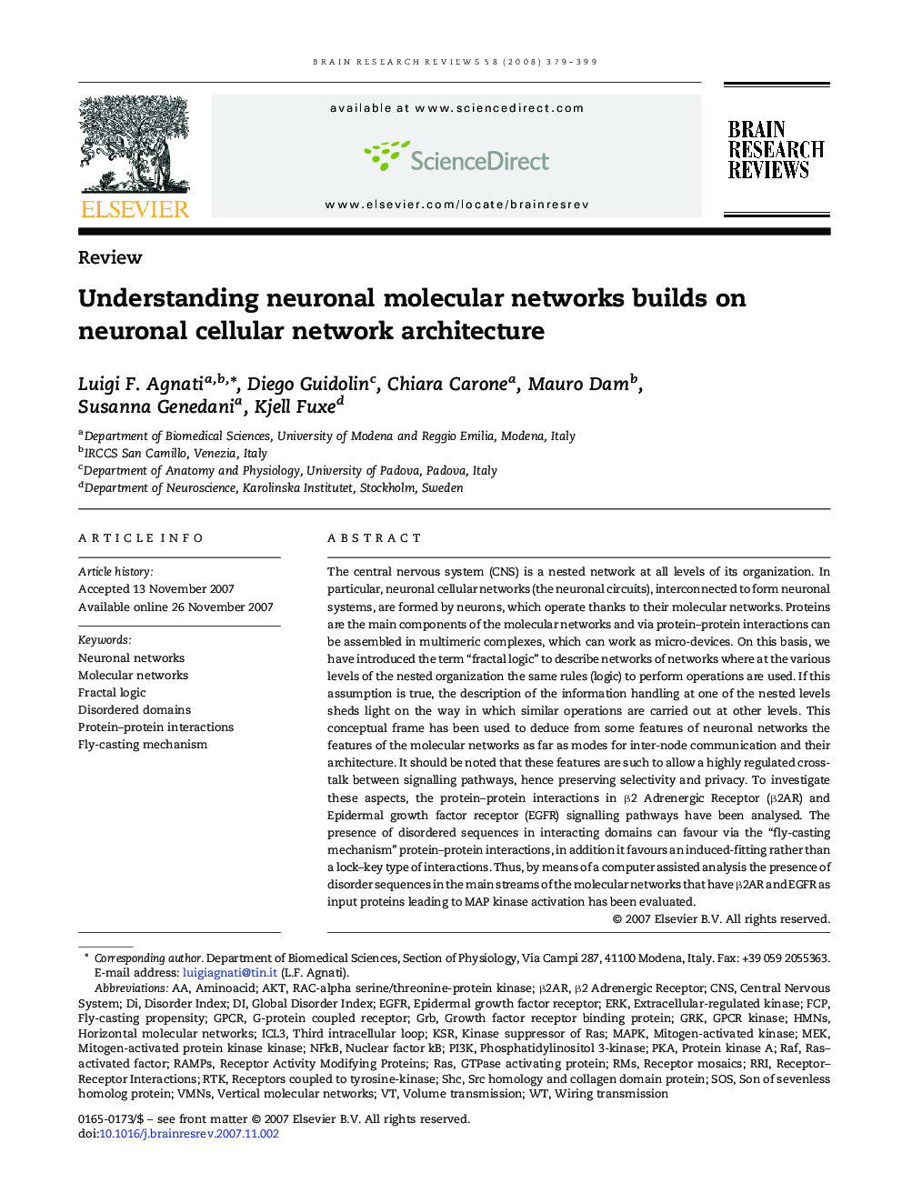 Understanding neuronal molecular networks builds on neuronal cellular network architecture