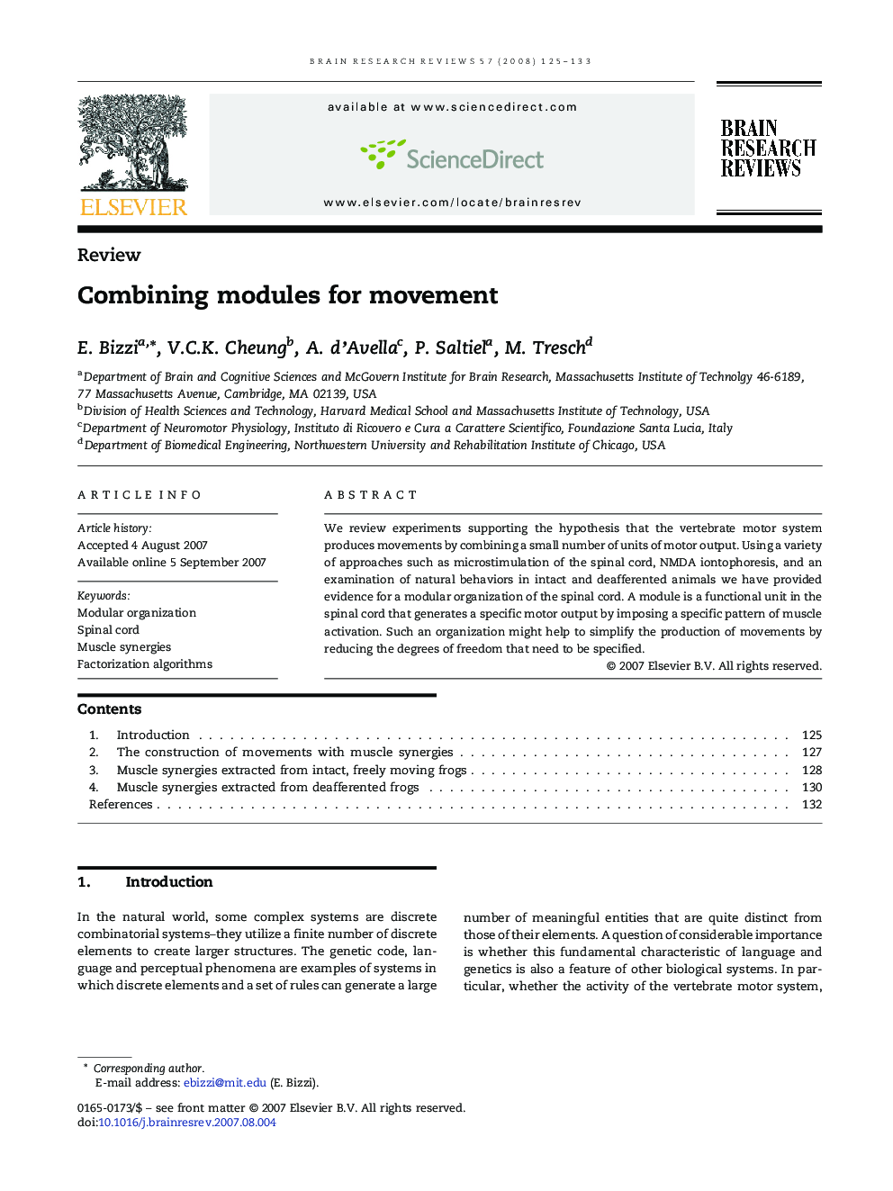 Combining modules for movement