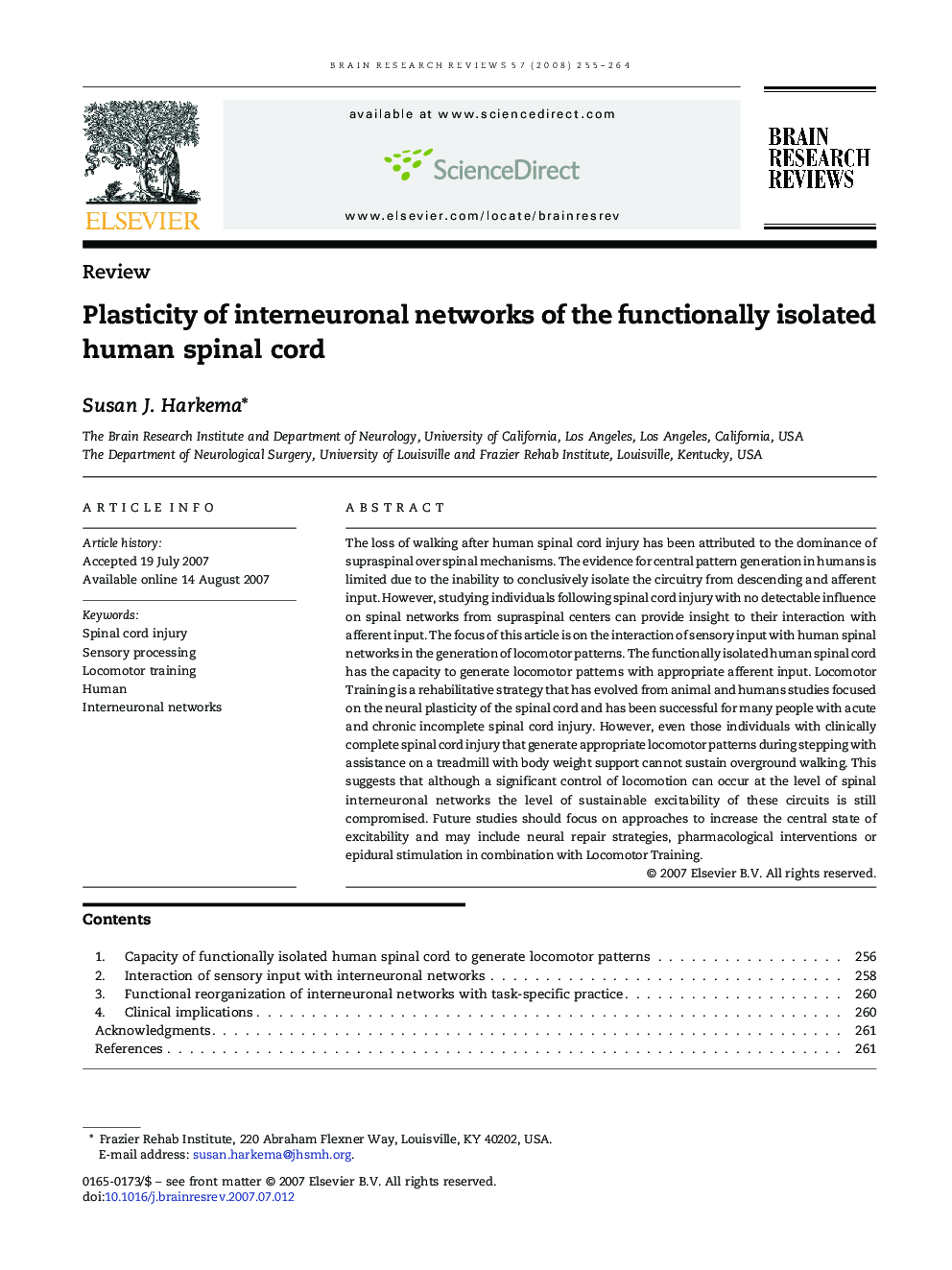 Plasticity of interneuronal networks of the functionally isolated human spinal cord