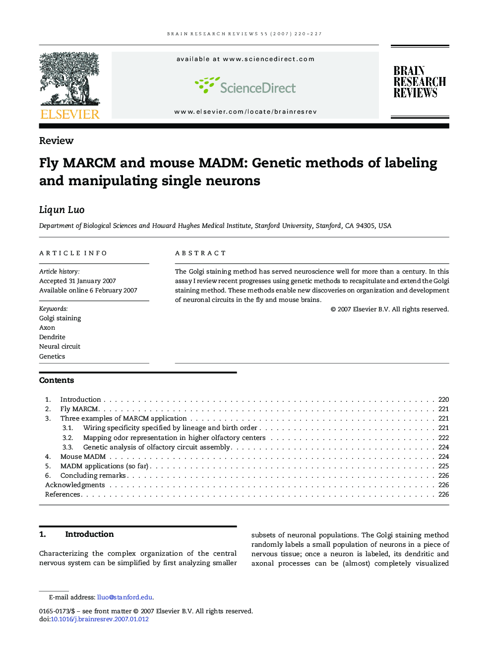Fly MARCM and mouse MADM: Genetic methods of labeling and manipulating single neurons