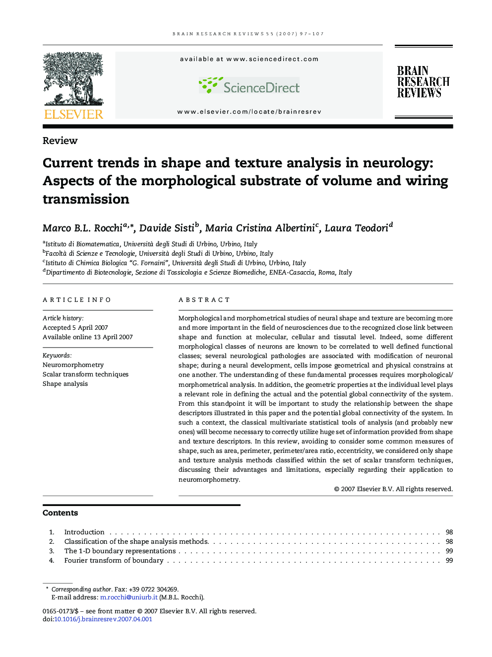 Current trends in shape and texture analysis in neurology: Aspects of the morphological substrate of volume and wiring transmission