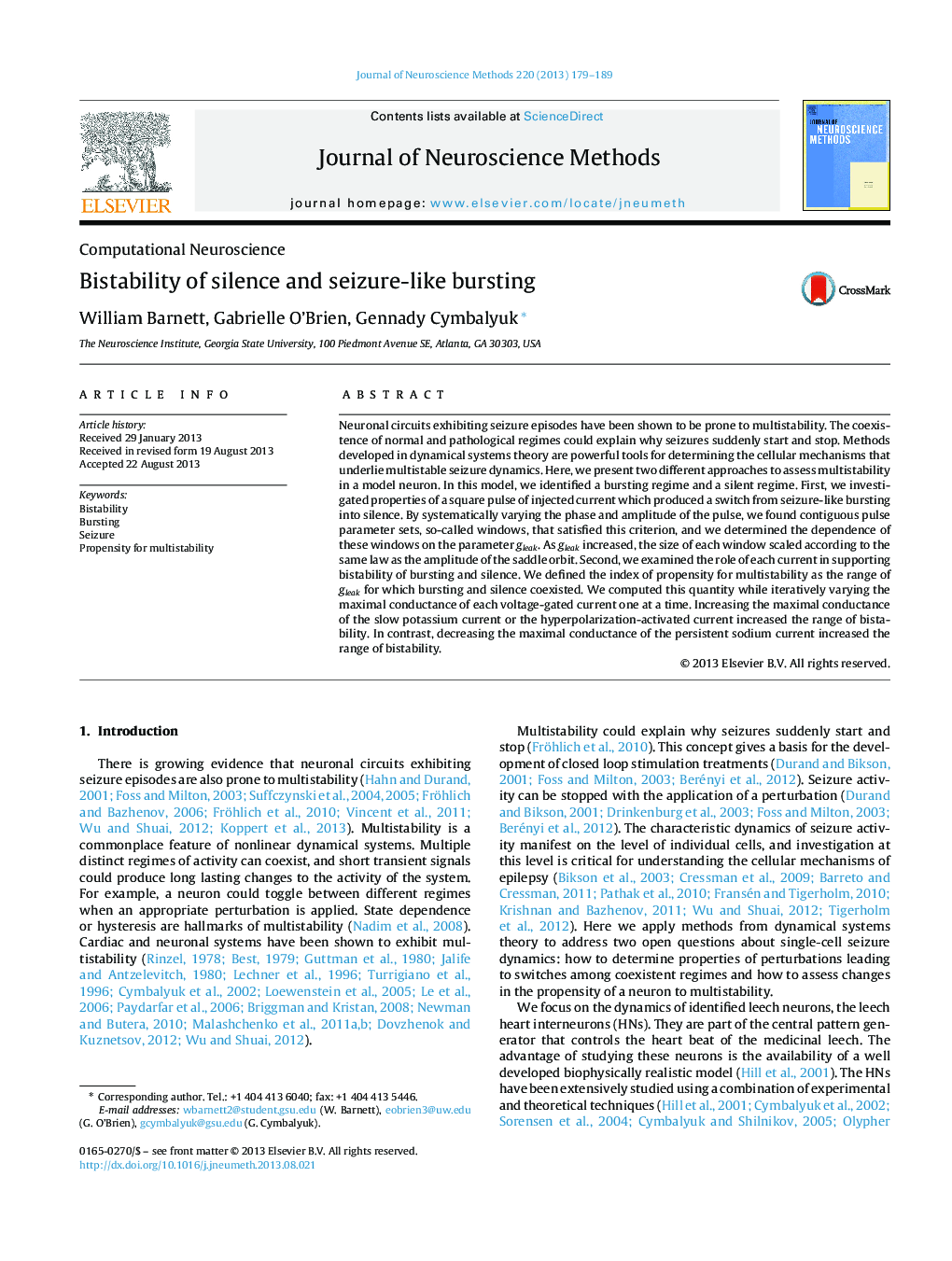 Bistability of silence and seizure-like bursting