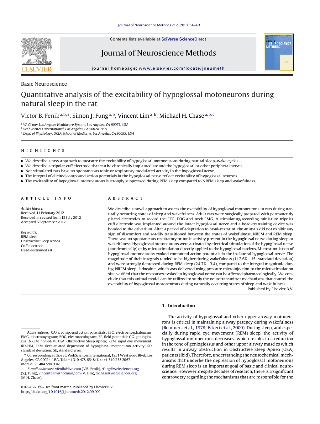 Quantitative analysis of the excitability of hypoglossal motoneurons during natural sleep in the rat