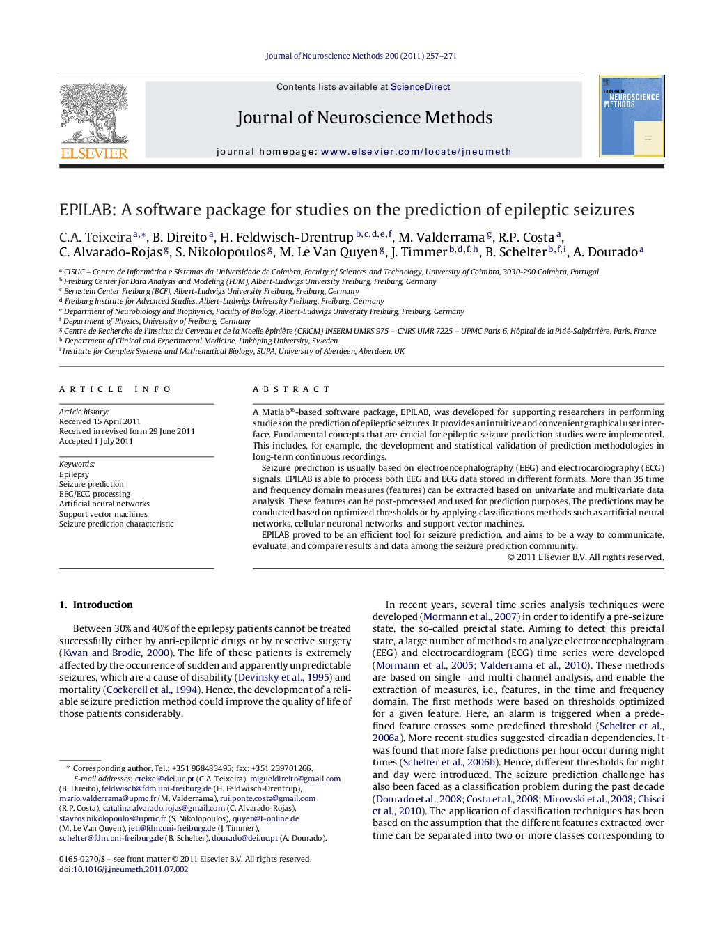 EPILAB: A software package for studies on the prediction of epileptic seizures