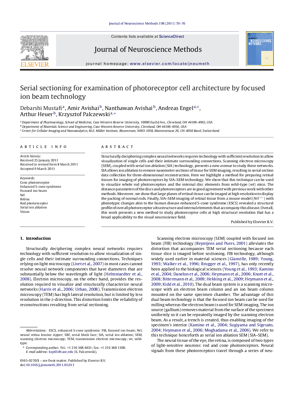 Serial sectioning for examination of photoreceptor cell architecture by focused ion beam technology