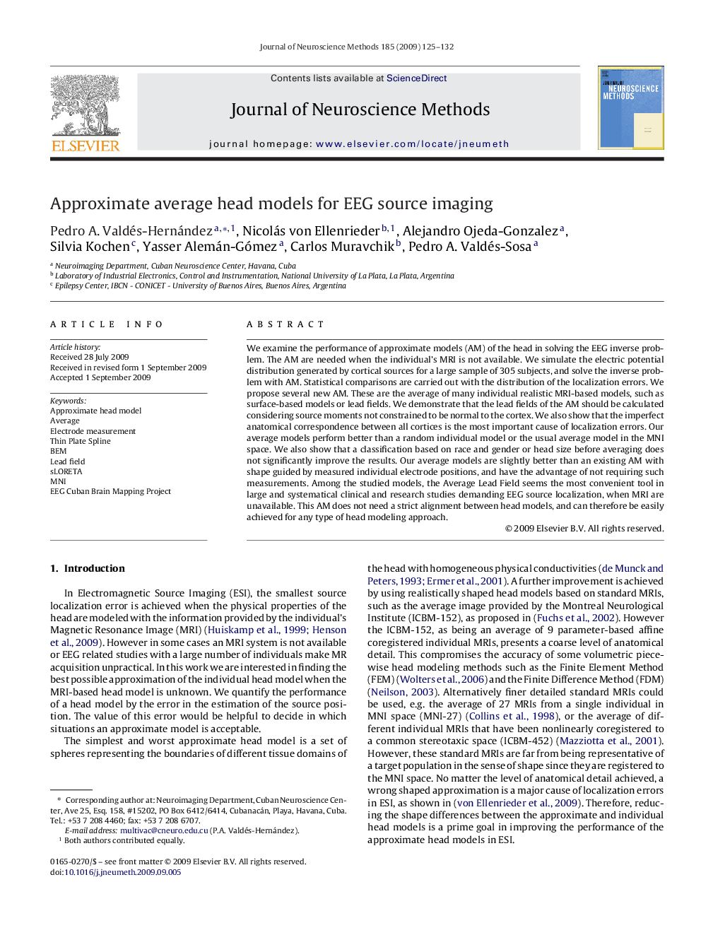 Approximate average head models for EEG source imaging