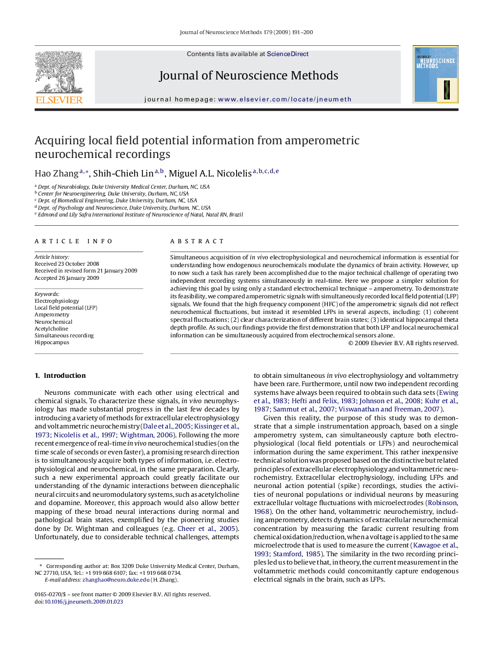 Acquiring local field potential information from amperometric neurochemical recordings