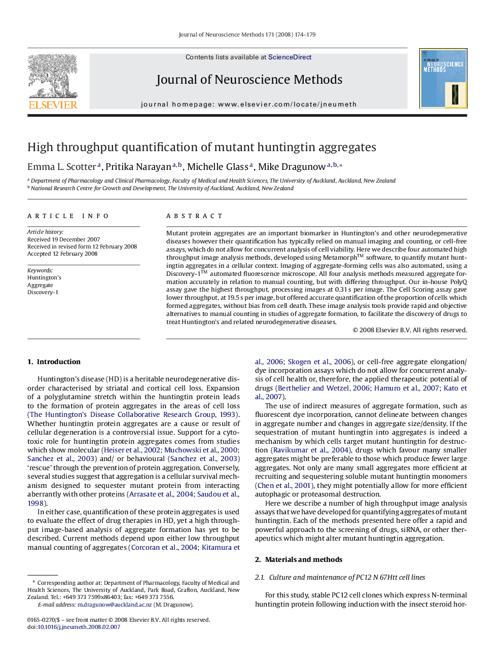 High throughput quantification of mutant huntingtin aggregates