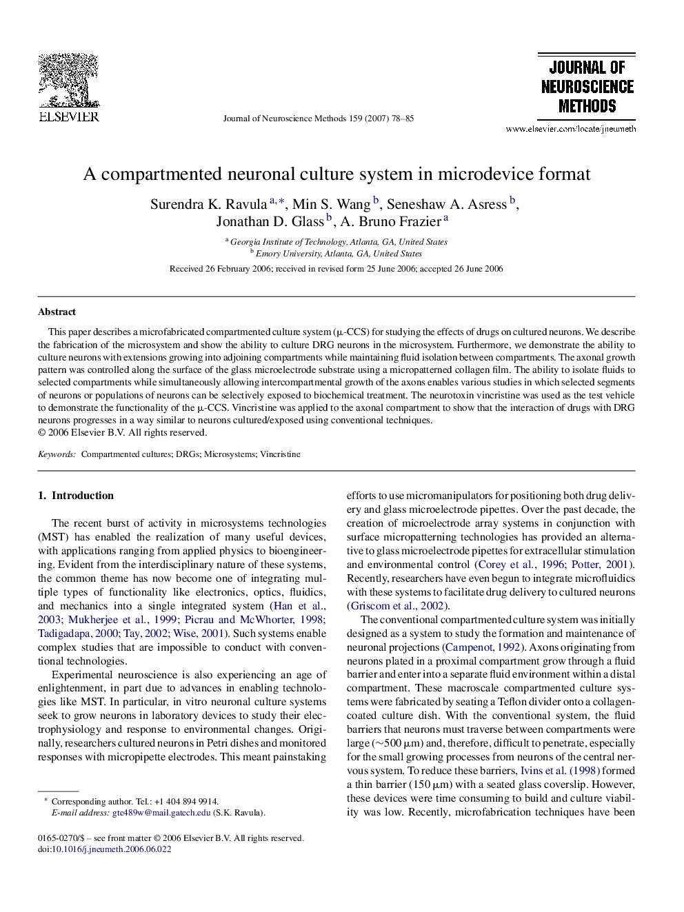 A compartmented neuronal culture system in microdevice format