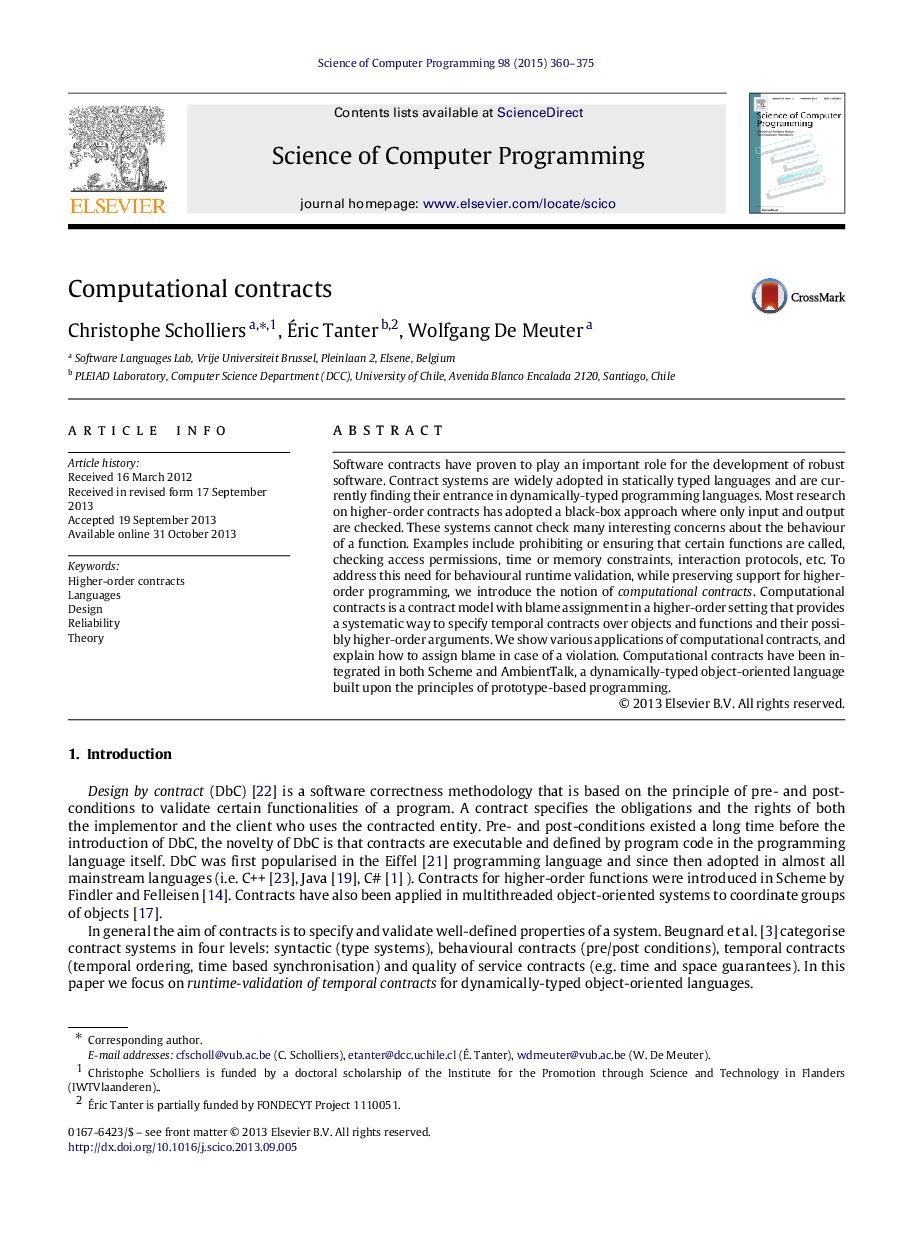 Computational contracts