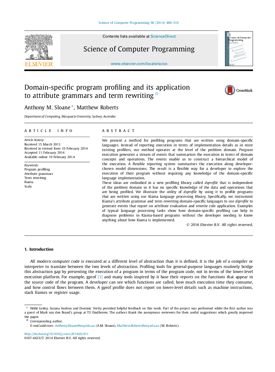 Domain-specific program profiling and its application to attribute grammars and term rewriting 