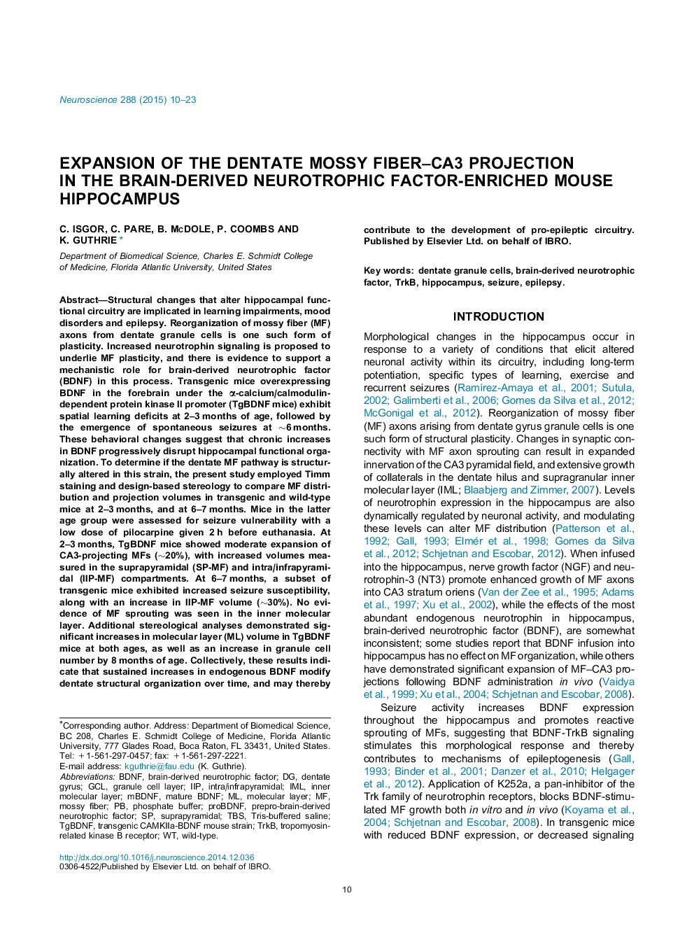 Expansion of the dentate mossy fiber–CA3 projection in the brain-derived neurotrophic factor-enriched mouse hippocampus