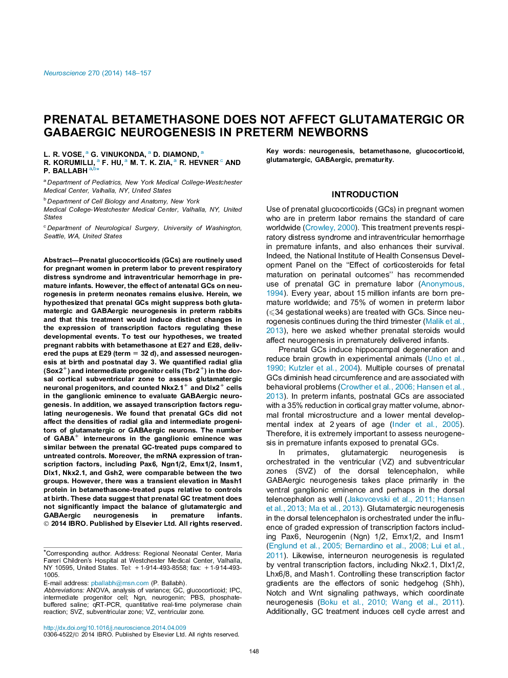 Prenatal betamethasone does not affect glutamatergic or GABAergic neurogenesis in preterm newborns