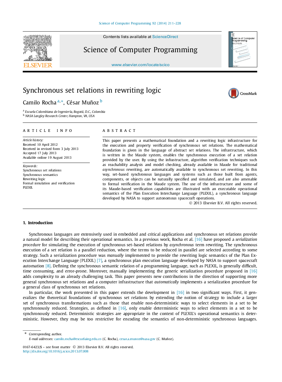 Synchronous set relations in rewriting logic