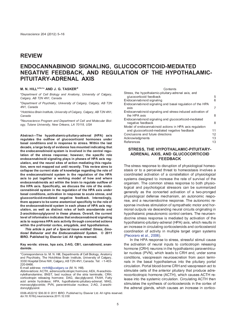 Endocannabinoid signaling, glucocorticoid-mediated negative feedback, and regulation of the hypothalamic-pituitary-adrenal axis