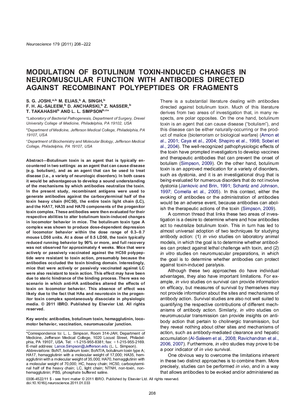 Modulation of botulinum toxin-induced changes in neuromuscular function with antibodies directed against recombinant polypeptides or fragments