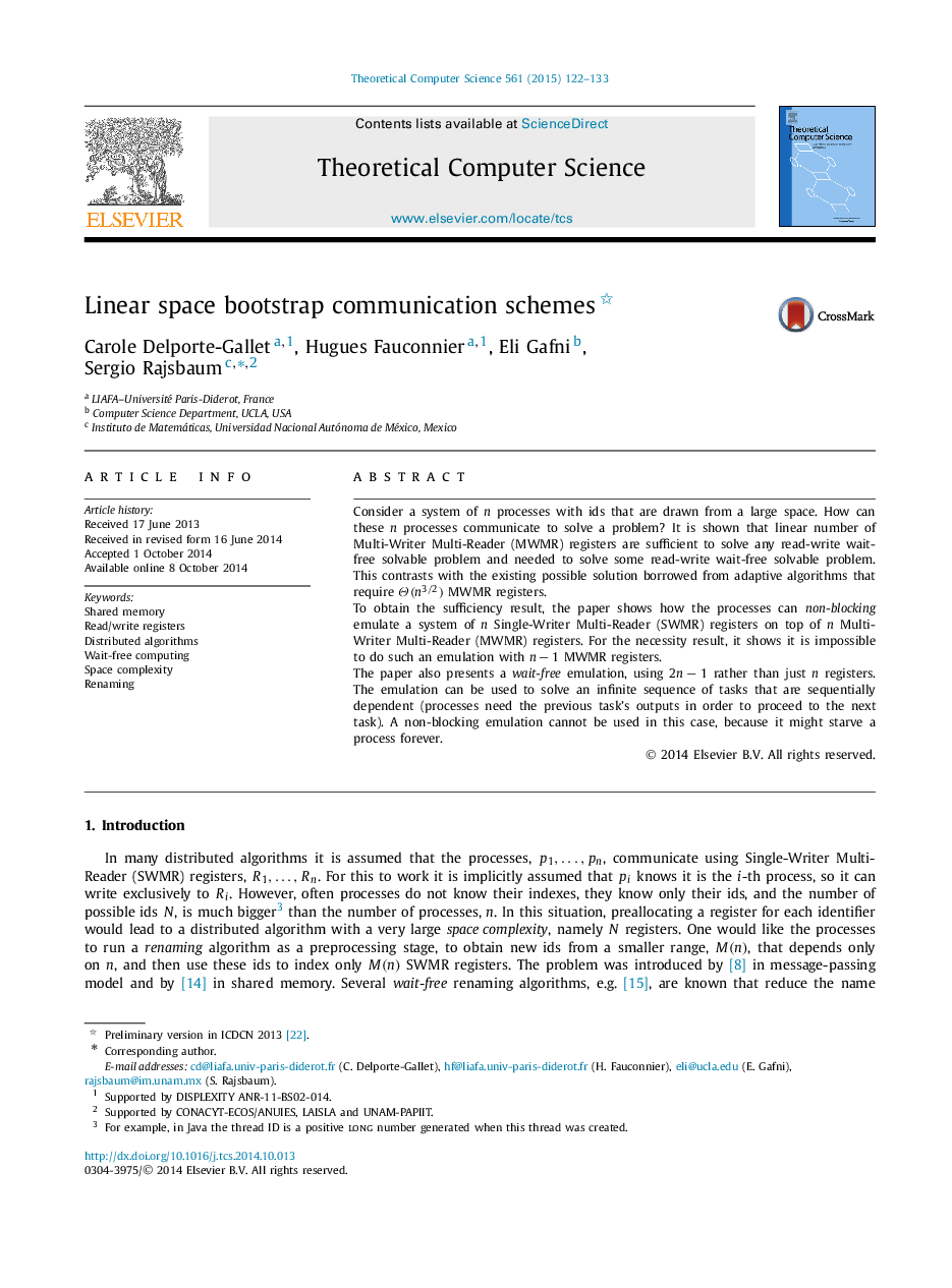 Linear space bootstrap communication schemes 