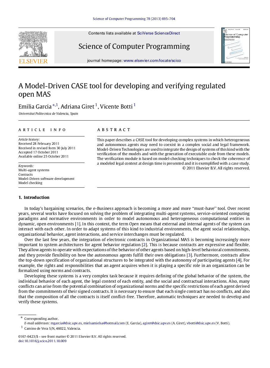 A Model-Driven CASE tool for developing and verifying regulated open MAS