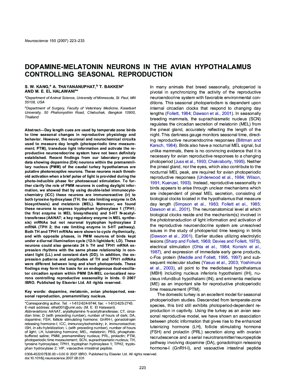 Dopamine-melatonin neurons in the avian hypothalamus controlling seasonal reproduction