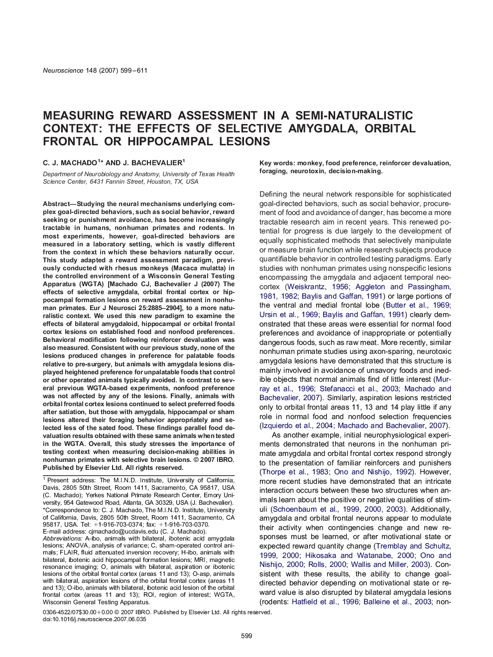 Measuring reward assessment in a semi-naturalistic context: The effects of selective amygdala, orbital frontal or hippocampal lesions